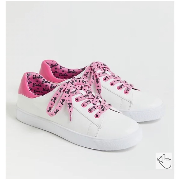 *HOST PICK* NEW Torrid 8.5 Wide Barbie White & Pink Faux Leather Sneakers - Picture 2 of 9